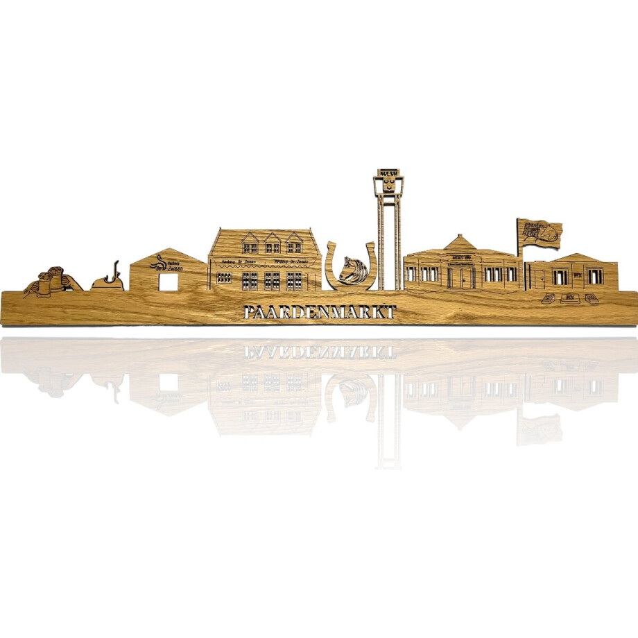 Skyline van Paardenmarkt Hedel - Eikenhout - 110cm - Wanddecoratie van hout Skyline van Paardenmarkt Hedel - Eikenhout - 110cm - Wanddecoratie van hout afbeelding 1
