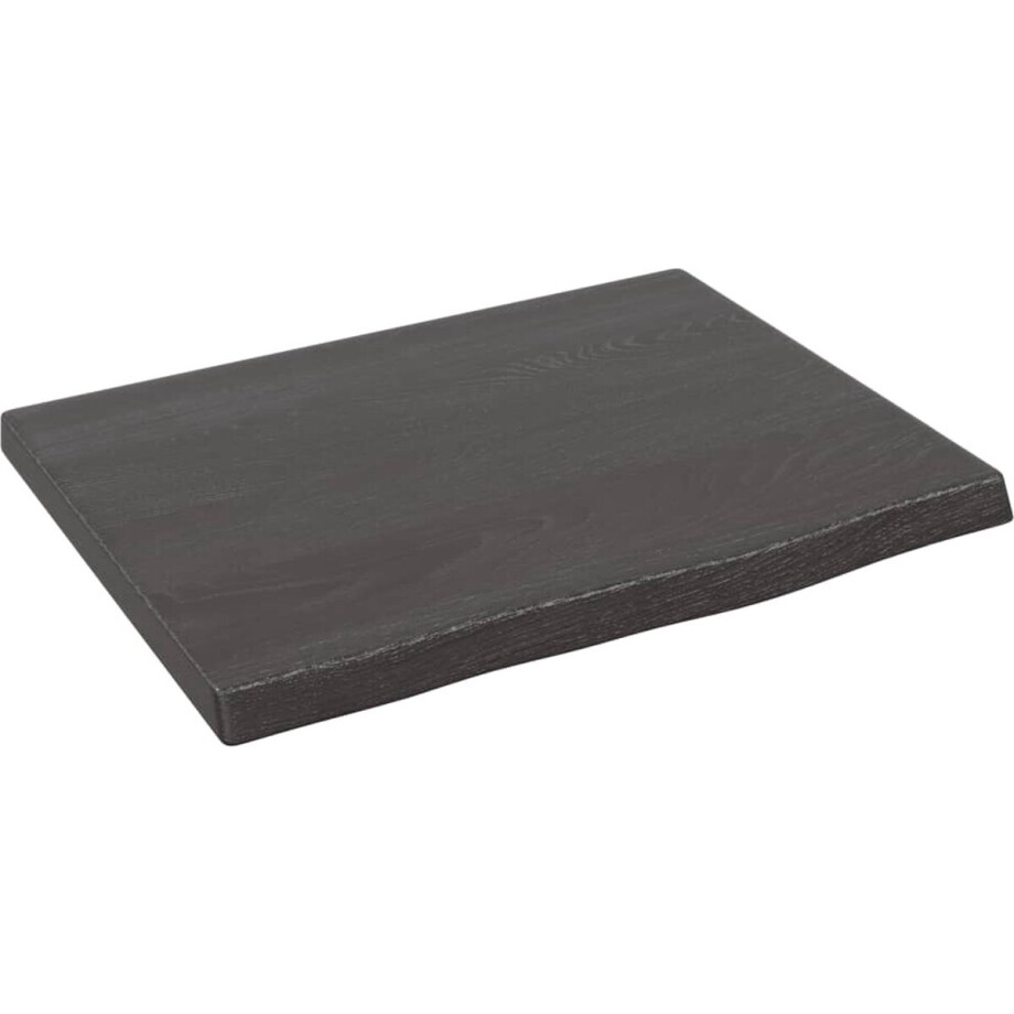 vidaXL - Wandschap - 40x30x2 - cm - behandeld - massief - eikenhout - donkerbruin afbeelding 1