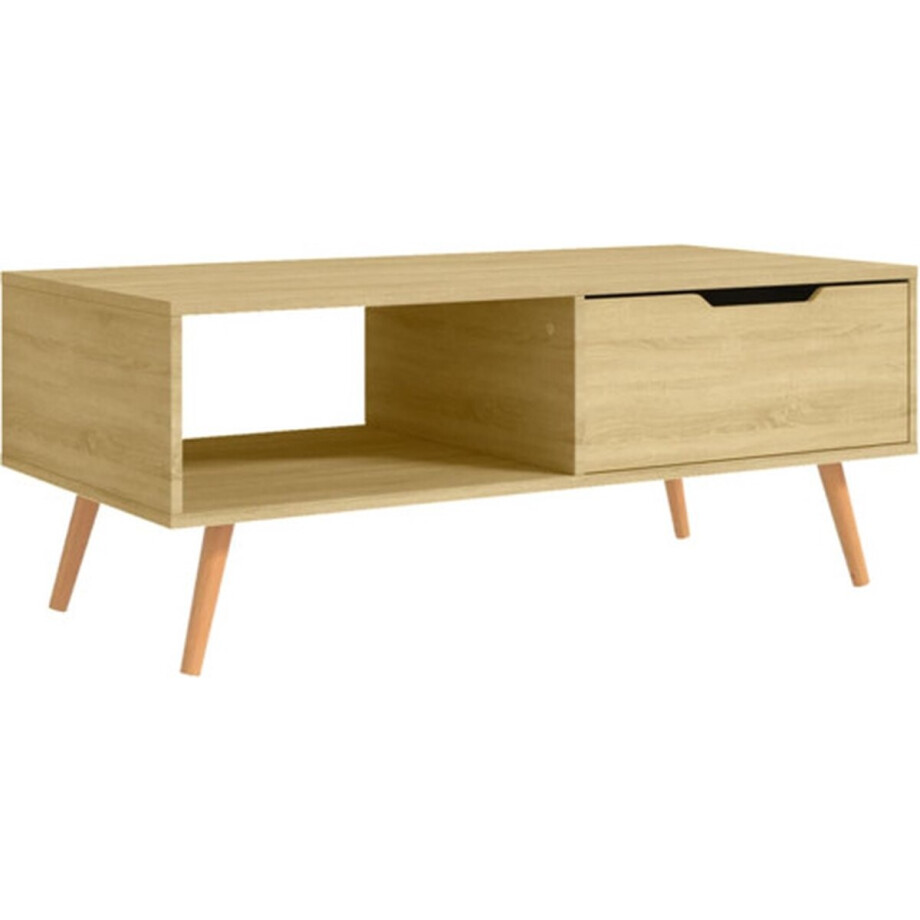 vidaXL - Salontafel - 100x49,5x43 - cm - bewerkt - hout - sonoma - eikenkleurig afbeelding 1