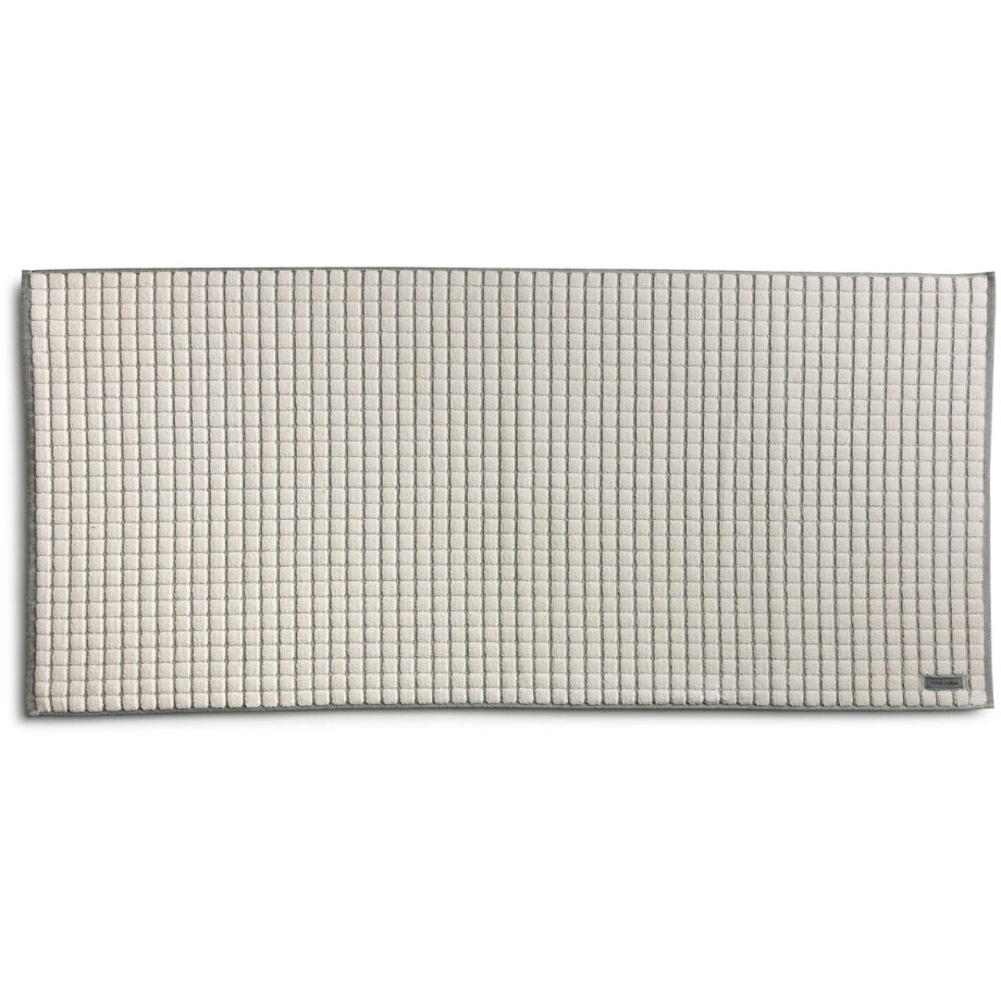 möve Eden badmat met boxstructuur 60 x 130 cm van 100% katoen, Nature/Zwart afbeelding 1