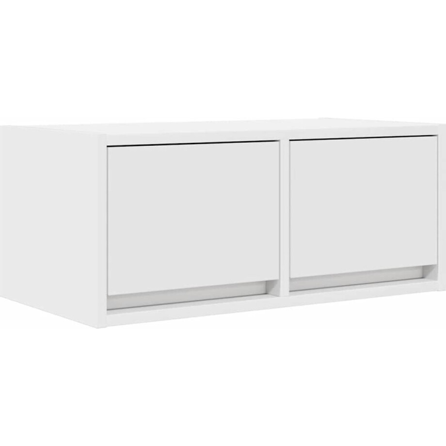 vidaXL - Tv-meubel - 60x31x25,5 - cm - bewerkt - hout - wit vidaXL - Tv-meubel - 60x31x25,5 - cm - bewerkt - hout - wit afbeelding 1