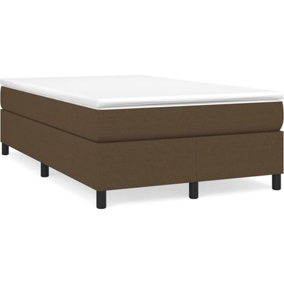 vidaXL - Boxspring - bed - 120x200 - cm - stof - donkerbruin afbeelding 1