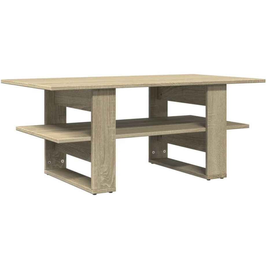 vidaXL Salontafel 102x55x42 cm bewerkt hout sonoma eikenkleurig - Salontafel - Salontafels - Tafel - Bijzettafel afbeelding 1
