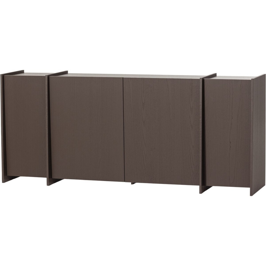 WOOOD Brock Dressoir 200 CM - Essen Fineer - Middenbruin - 85x200x44 afbeelding 1