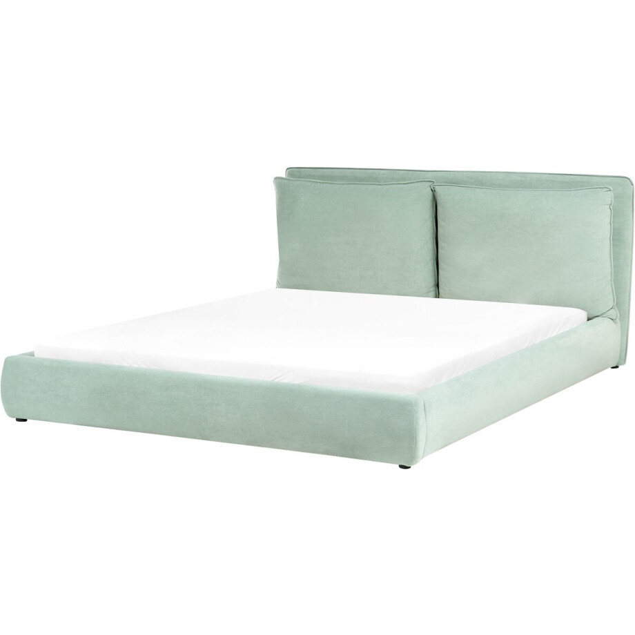 BAJONNA - Tweepersoonsbed - Mintgroen - 180 x 200 cm - Stof afbeelding 1