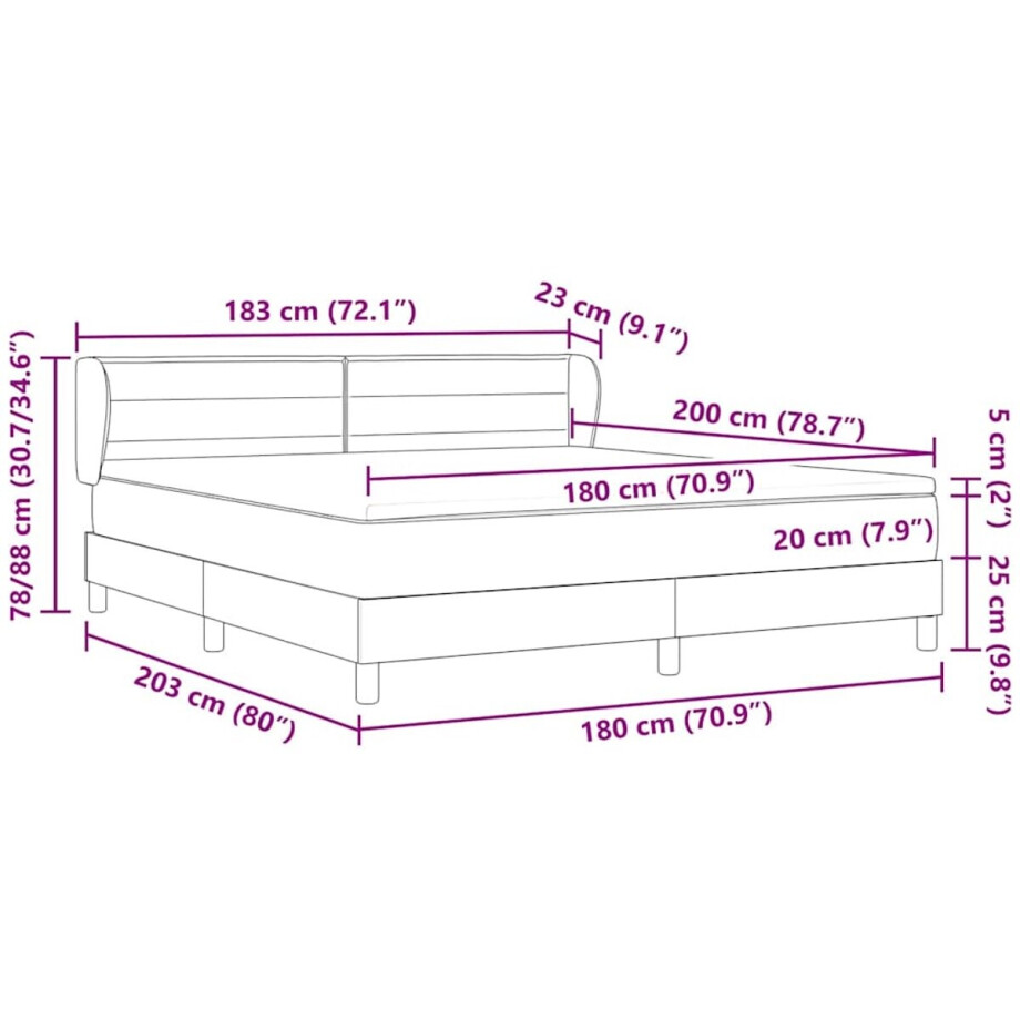 vidaXL - Boxspring - bed - met - matras - met - hoofdeinde - Blauw - 180 - x - 200 - cm - Stof vidaXL - Boxspring - bed - met - matras - met - hoofdeinde - Blauw - 180 - x - 200 - cm - Stof afbeelding 1