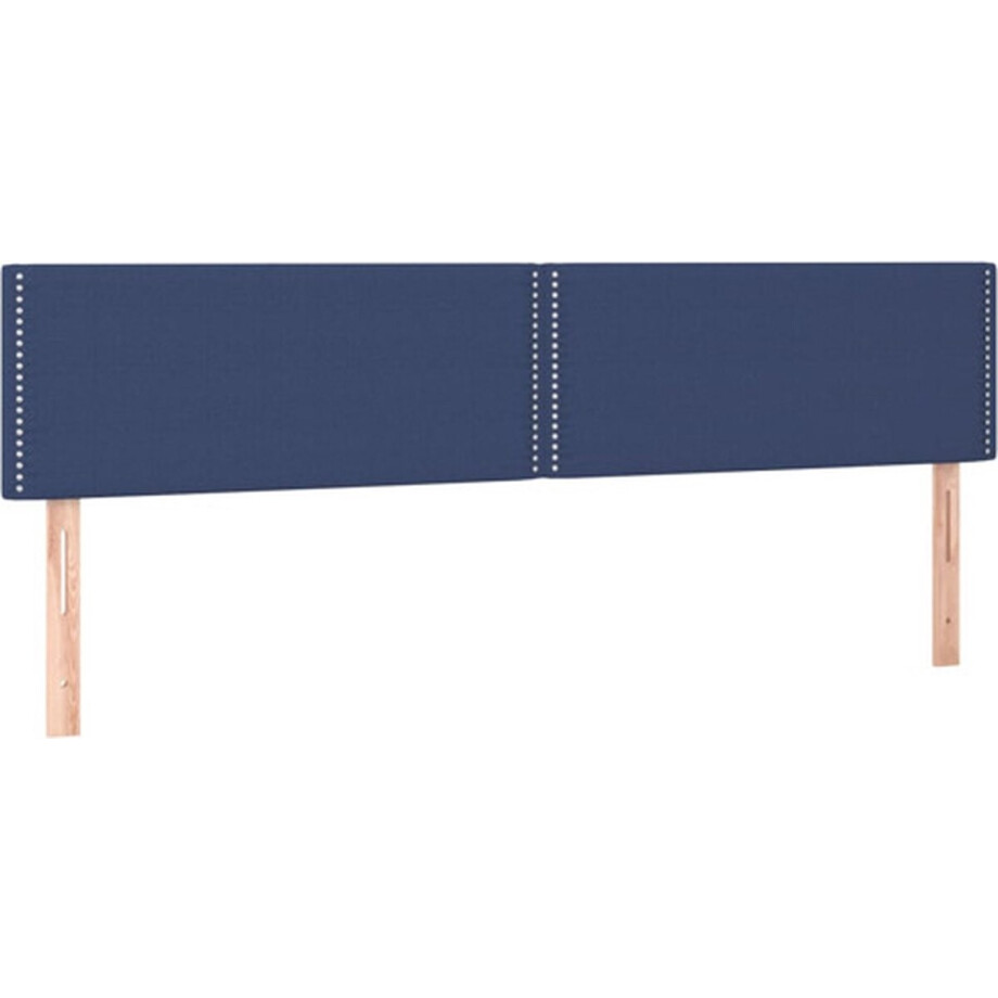vidaXL - Hoofdborden - 180x5x78/88 - cm - stof - blauw afbeelding 1