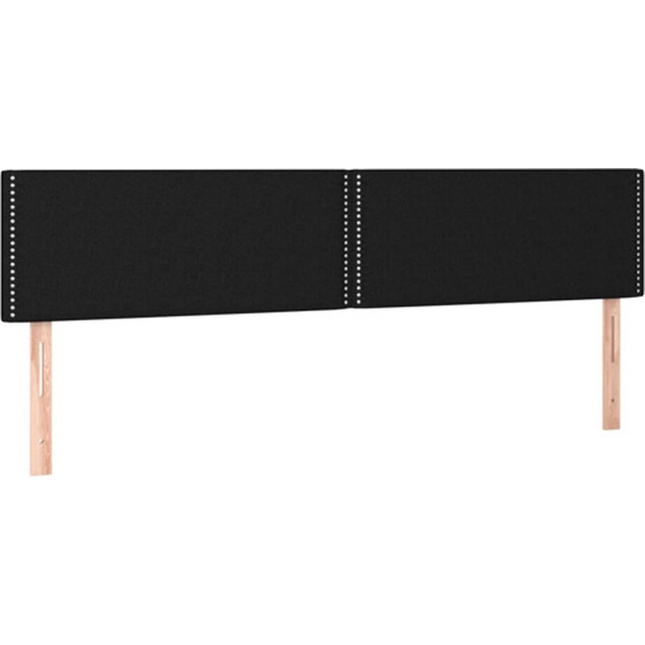 vidaXL - Hoofdborden - 180x5x78/88 - cm - stof - zwart afbeelding 1