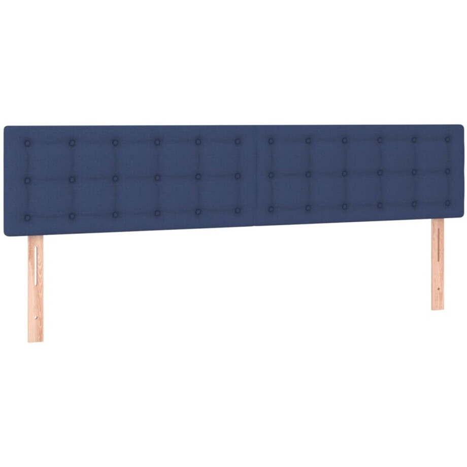 vidaXL - Hoofdborden - 160x5x78/88 - cm - stof - blauw afbeelding 1