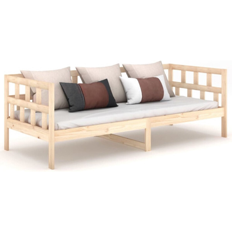 vidaXL - Slaapbank - massief - grenenhout - 90x200 - cm vidaXL - Slaapbank - massief - grenenhout - 90x200 - cm afbeelding 1