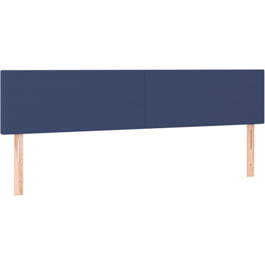 vidaXL - Hoofdborden - 2 - st - 100x5x78/88 - cm - stof - blauw afbeelding 1