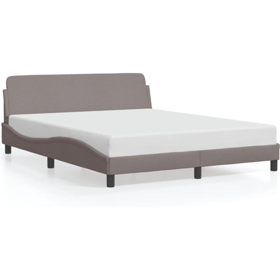 vidaXL - Bedframe - "Dover" - stof - taupe - 160x200 - cm afbeelding 1