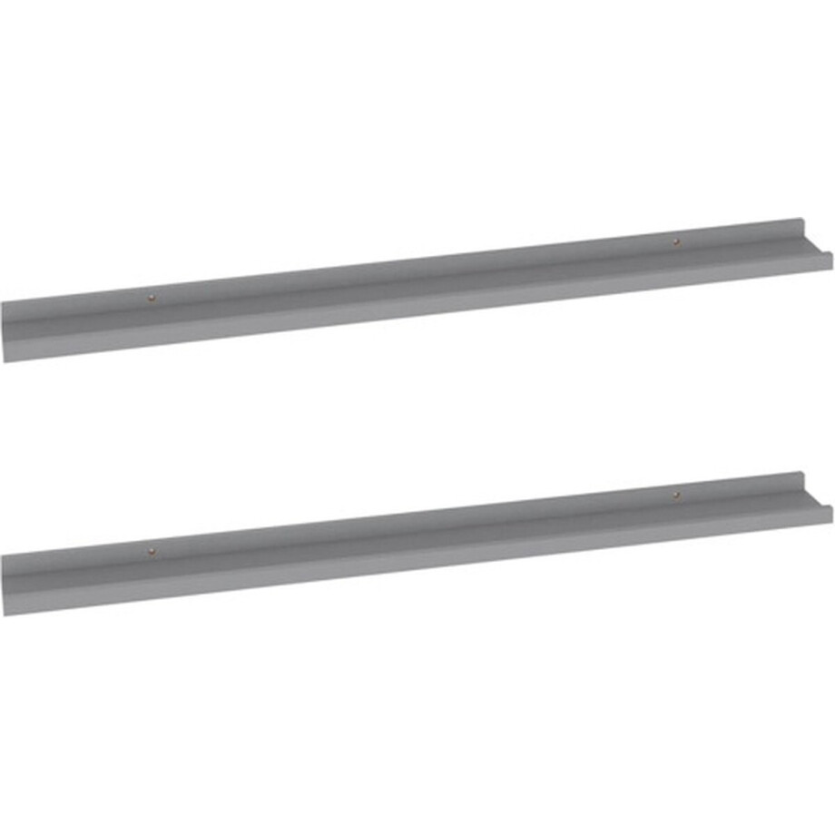 vidaXL - Wandschappen - 2 - st - 100x9x3 - cm - grijs afbeelding 1