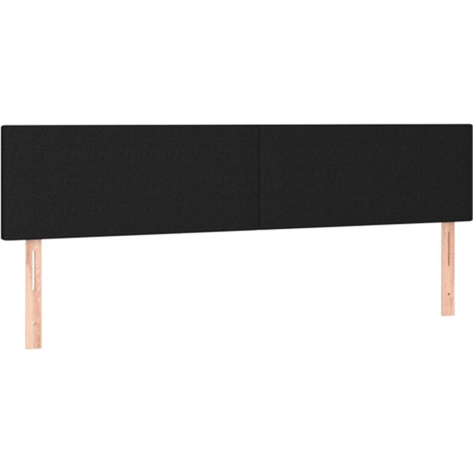 vidaXL - Hoofdborden - 200x5x78/88 - cm - stof - zwart afbeelding 1