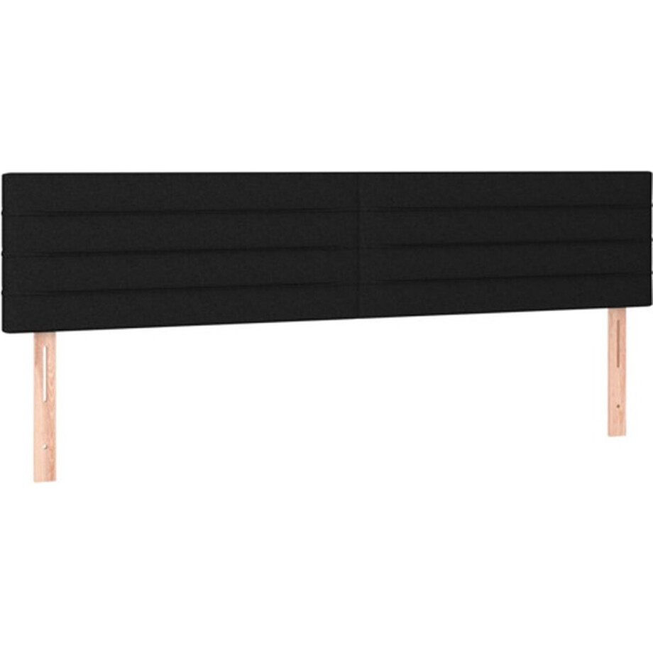 vidaXL - Hoofdborden - 180x5x78/88 - cm - stof - zwart vidaXL - Hoofdborden - 180x5x78/88 - cm - stof - zwart afbeelding 1