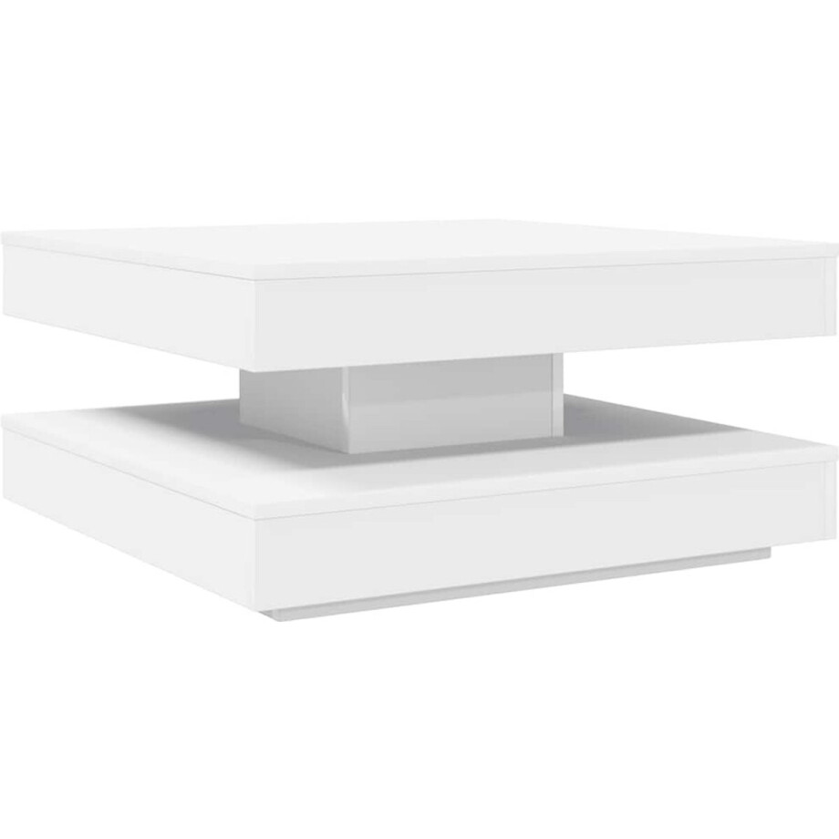 vidaXL - Salontafel - 360 - graden - draaibaar - 70x70x34,5 - cm - wit vidaXL - Salontafel - 360 - graden - draaibaar - 70x70x34,5 - cm - wit afbeelding 1