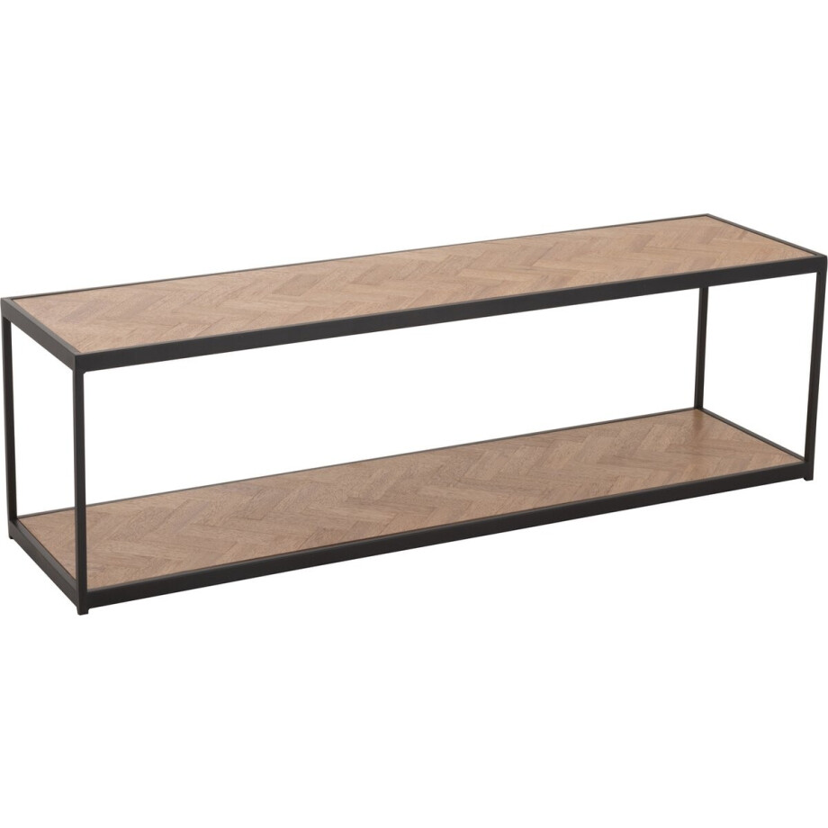 J-Line salontafel Zigzag Rechthoek - hout/metaal - naturel/zwart afbeelding 1
