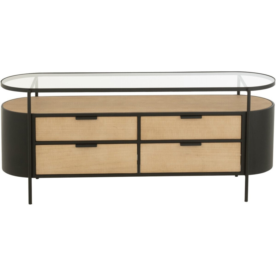 J-Line kast Ivy - ijzer - naturel/zwart J-Line kast Ivy - ijzer - naturel/zwart afbeelding 1