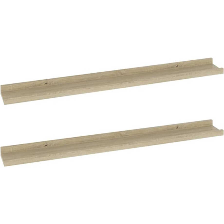vidaXL - Wandplanken - 2 - st - Sonoma - eiken - 80x9x3 - cm vidaXL - Wandplanken - 2 - st - Sonoma - eiken - 80x9x3 - cm afbeelding 1