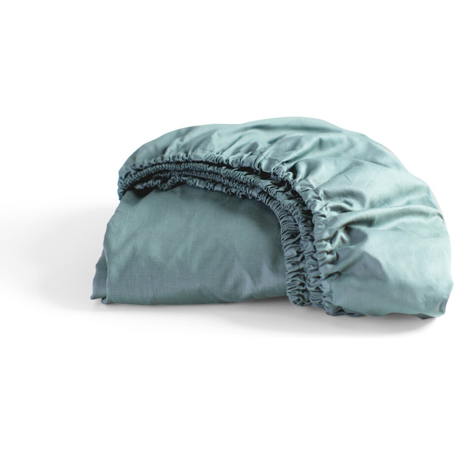 Cinderella - Weekend - Hoeslaken - 100% Katoen - Tot 25 cm matrashoogte - 80x210 cm - Mineraal Groen Cinderella - Weekend - Hoeslaken - 100% Katoen - Tot 25 cm matrashoogte - 80x210 cm - Mineraal Groen afbeelding 1