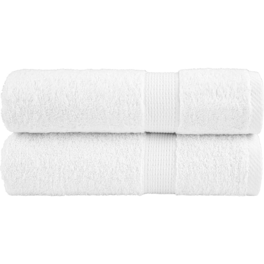 vidaXL - Badhanddoeken - SOLUND - 2 - st - 600 - g/m² - 100x150 - cm - wit vidaXL - Badhanddoeken - SOLUND - 2 - st - 600 - g/m² - 100x150 - cm - wit afbeelding 1