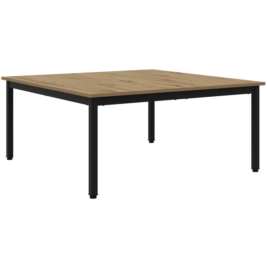 vidaXL - Salontafel - Ambachtelijk - Eiken - 100 - x - 100 - x - 45 - cm - Bewerkt - hout afbeelding 1