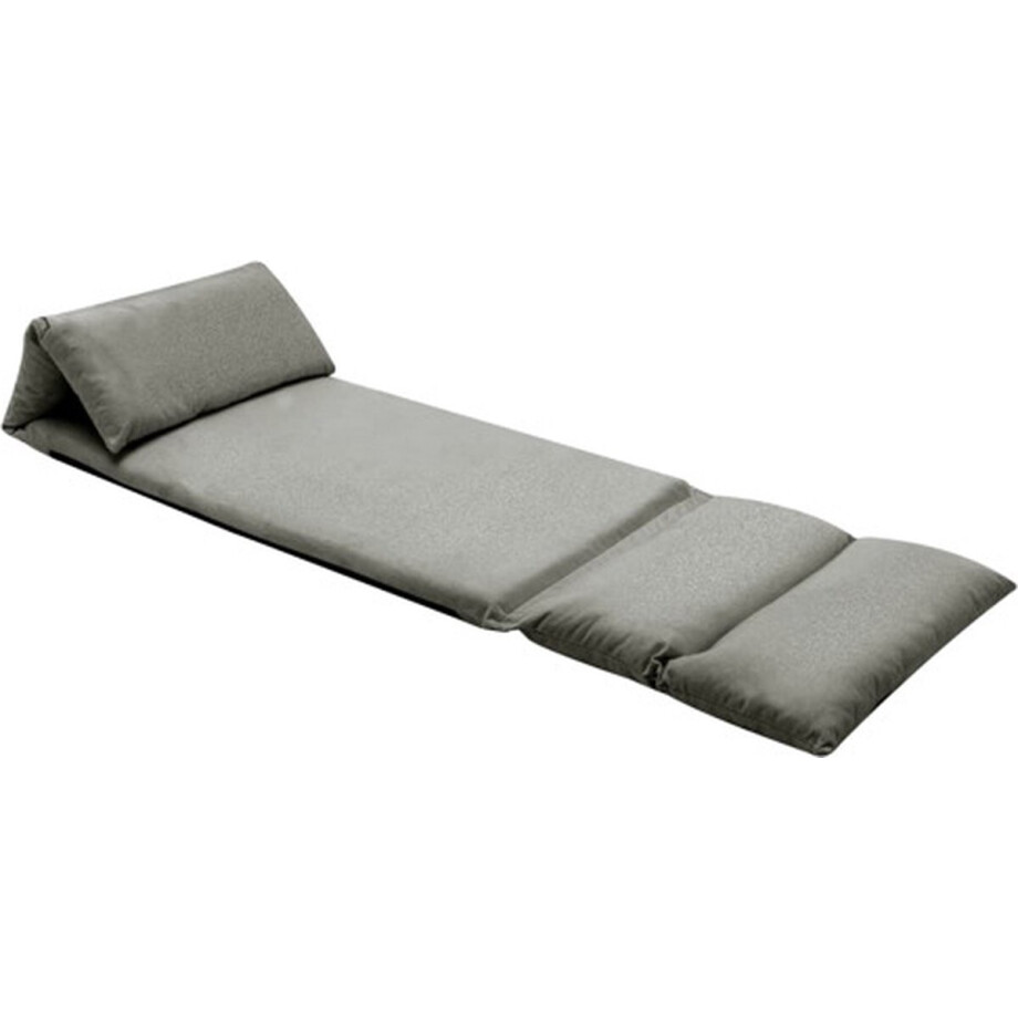 vidaXL - Vloerstoel - inklapbaar - microvezel - donkergrijs afbeelding 1