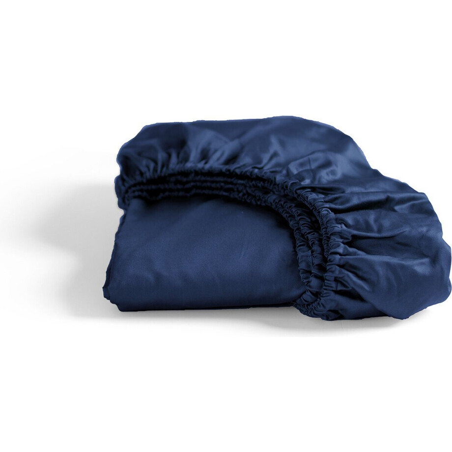 Cinderella - Sundays - Hoeslaken - Tot 25 cm matrashoogte - Satijn - 160x210 cm - Navy Cinderella - Sundays - Hoeslaken - Tot 25 cm matrashoogte - Satijn - 160x210 cm - Navy afbeelding 1