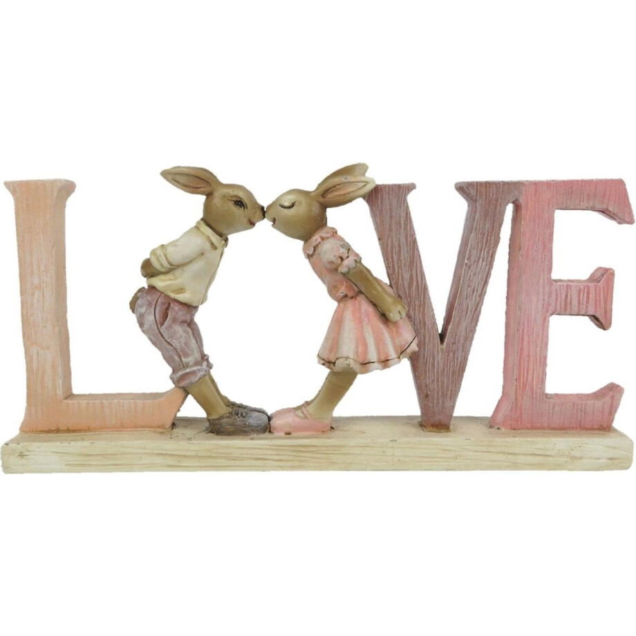 Clayre & Eef Beeld Konijn 19x3x9 cm Roze Kunststof Clayre & Eef Beeld Konijn 19x3x9 cm Roze Kunststof afbeelding 1