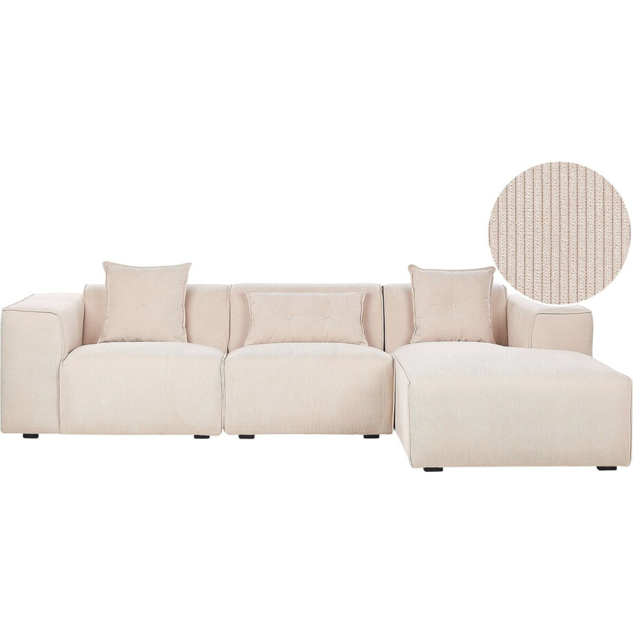 DOLVA - Hoekbank - Beige - Linkerzijde - 294 cm - Corduroy afbeelding 1