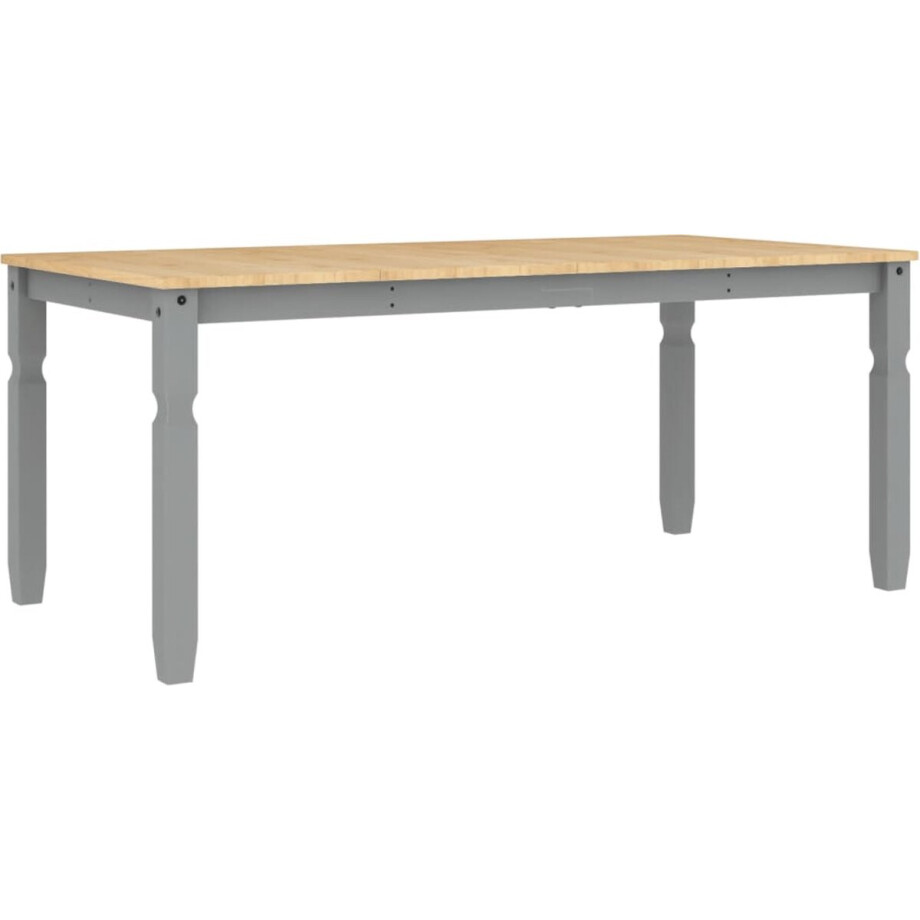 vidaXL - Eettafel - Corona - 180x90x75 - cm - massief - grenenhout - grijs afbeelding 1