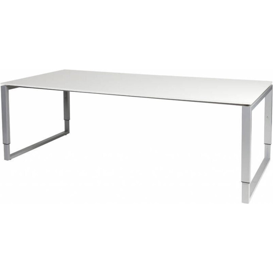 Vergadertafel - Verstelbaar - 220x100 wit - alu frame afbeelding 1