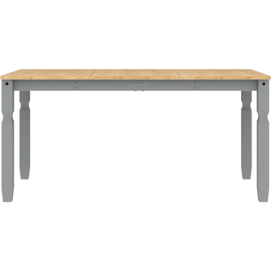 vidaXL - Eettafel - Corona - 160x80x75 - cm - massief - grenenhout - grijs vidaXL - Eettafel - Corona - 160x80x75 - cm - massief - grenenhout - grijs afbeelding 1