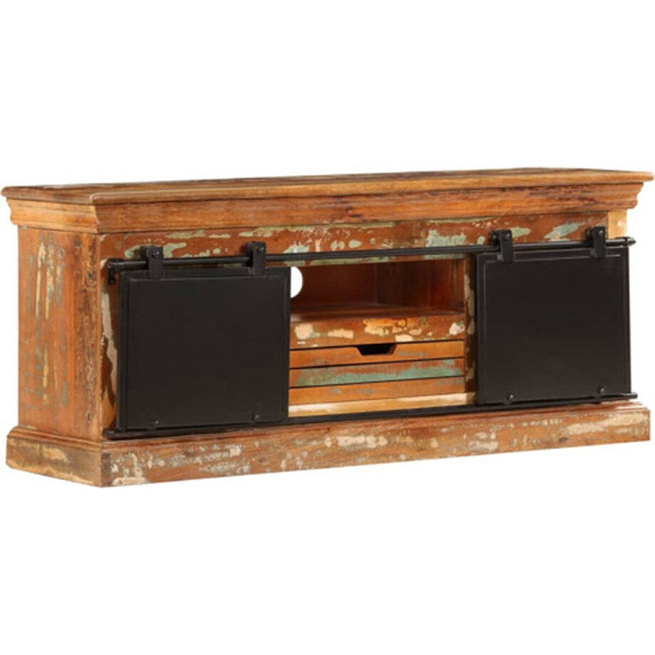 vidaXL - Tv-meubel - 110x30x45 - cm - massief - gerecycled - hout vidaXL - Tv-meubel - 110x30x45 - cm - massief - gerecycled - hout afbeelding 1