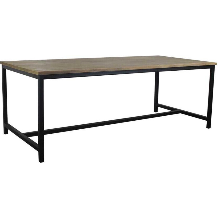 Teak Eettafel met metaal onderstel 220cm afbeelding 1