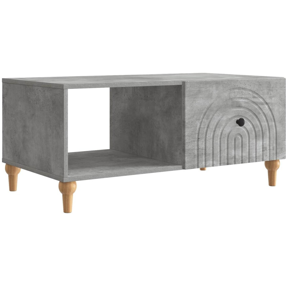 vidaXL - Salontafel - Betongrijs - 90 - x - 50 - x - 40 - cm - Bewerkt - hout vidaXL - Salontafel - Betongrijs - 90 - x - 50 - x - 40 - cm - Bewerkt - hout afbeelding 1