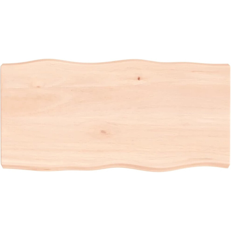 vidaXL - Tafelblad - natuurlijke - rand - 80x40x(2-6) - cm - massief - eikenhout afbeelding 1