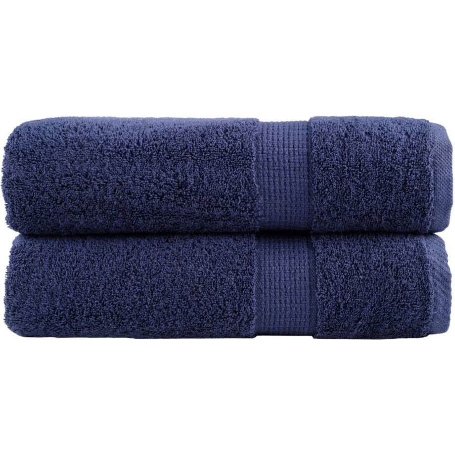 vidaXL - Handdoeken - SOLUND - 2 - st - 600 - g/m² - 50x100 - cm - marineblauw afbeelding 1