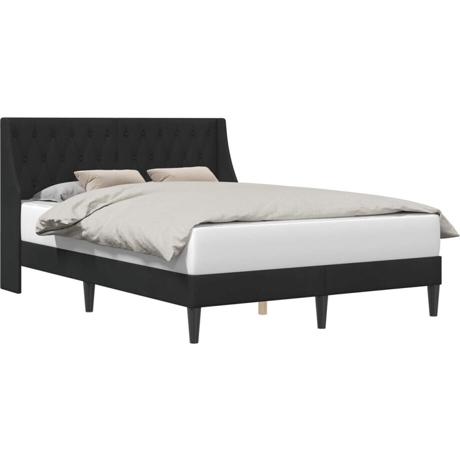 vidaXL - Bedframe - met - hoofdeinde - Zwart - 120 - x - 190 - cm - Fluweel afbeelding 1