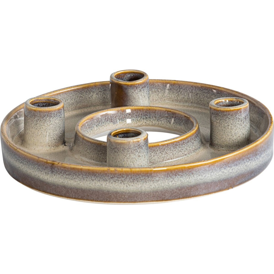 BePureHome Handy Kaarsenhouder - Porselein - Grijs/Bruin - 5x21x21 BePureHome Handy Kaarsenhouder - Porselein - Grijs/Bruin - 5x21x21 afbeelding 1