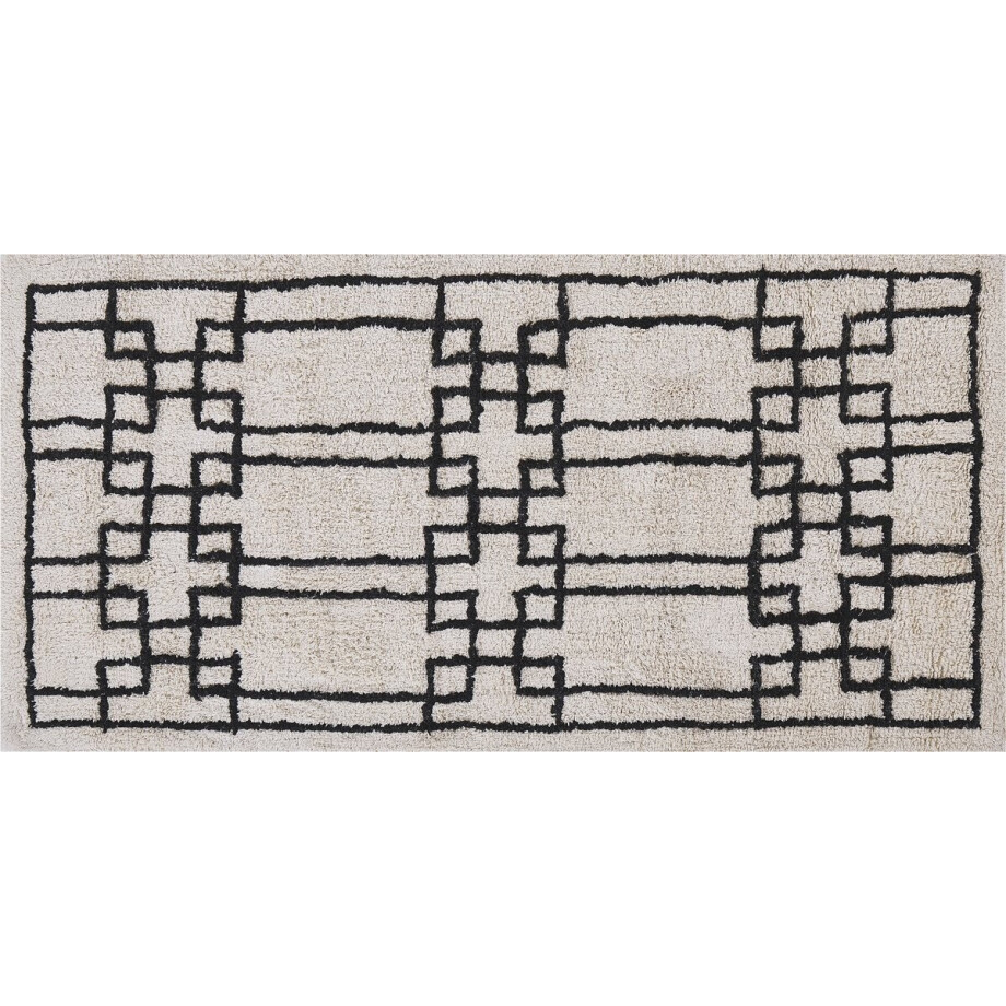 BELIANI TURHAL - Laagpolig vloerkleed - Beige - 80 x 150 cm - Katoen afbeelding 1