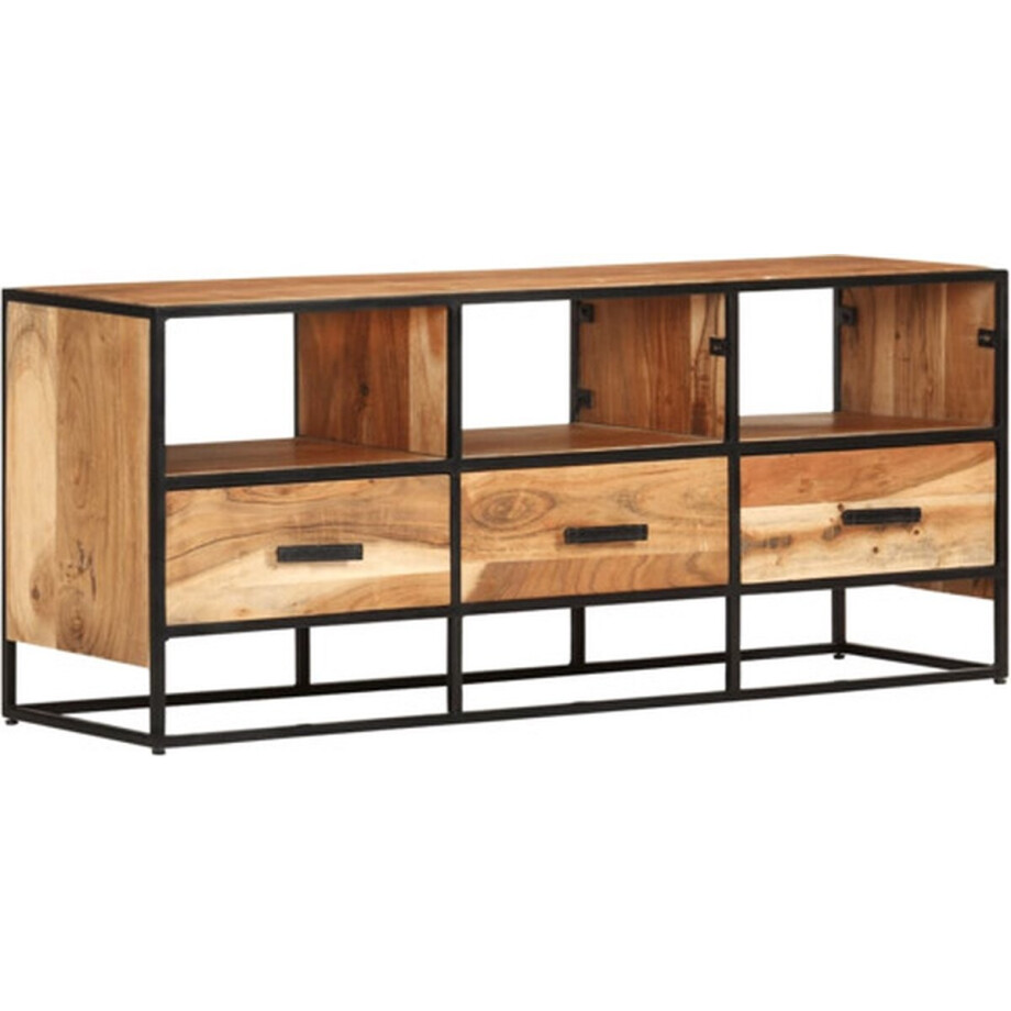 vidaXL - Tv-meubel - 110x30x45 - cm - massief - acaciahout afbeelding 1