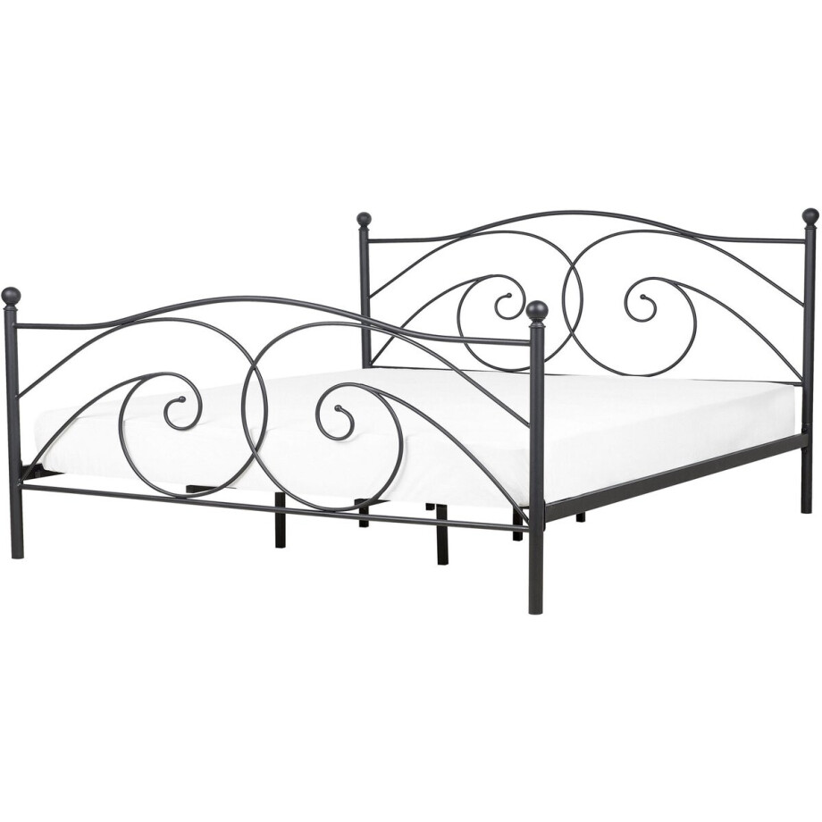 DINARD - Tweepersoonsbed - Zwart - 140 x 200 cm - Metaal afbeelding 1