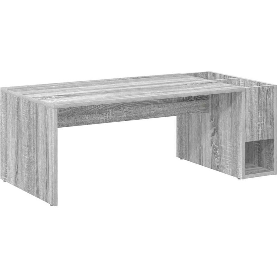 vidaXL - Salontafel - Grijs - Sonoma - 101,5 - x - 50 - x - 37 - cm - Bewerkt - hout afbeelding 1