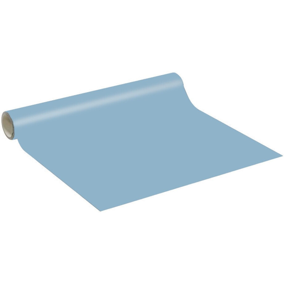 Decoratieve zelfklevende vinylsticker op rol per meter - Wasbare, waterdichte sticker voor keukenmuren en meubels - 60 cm x 7 m - Lichtblauw afbeelding 1