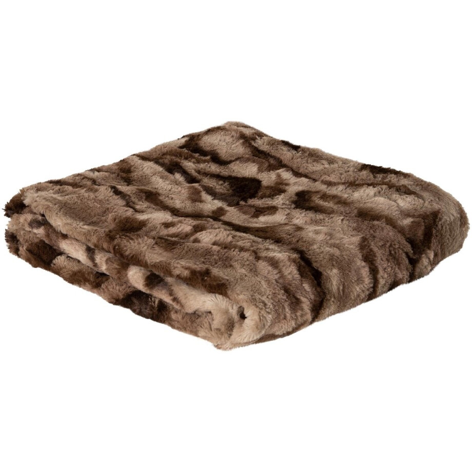 PTMD Clarisse Deken - 140x170x2 cm - Imitatie Bont - Bruin PTMD Clarisse Deken - 140x170x2 cm - Imitatie Bont - Bruin afbeelding 1