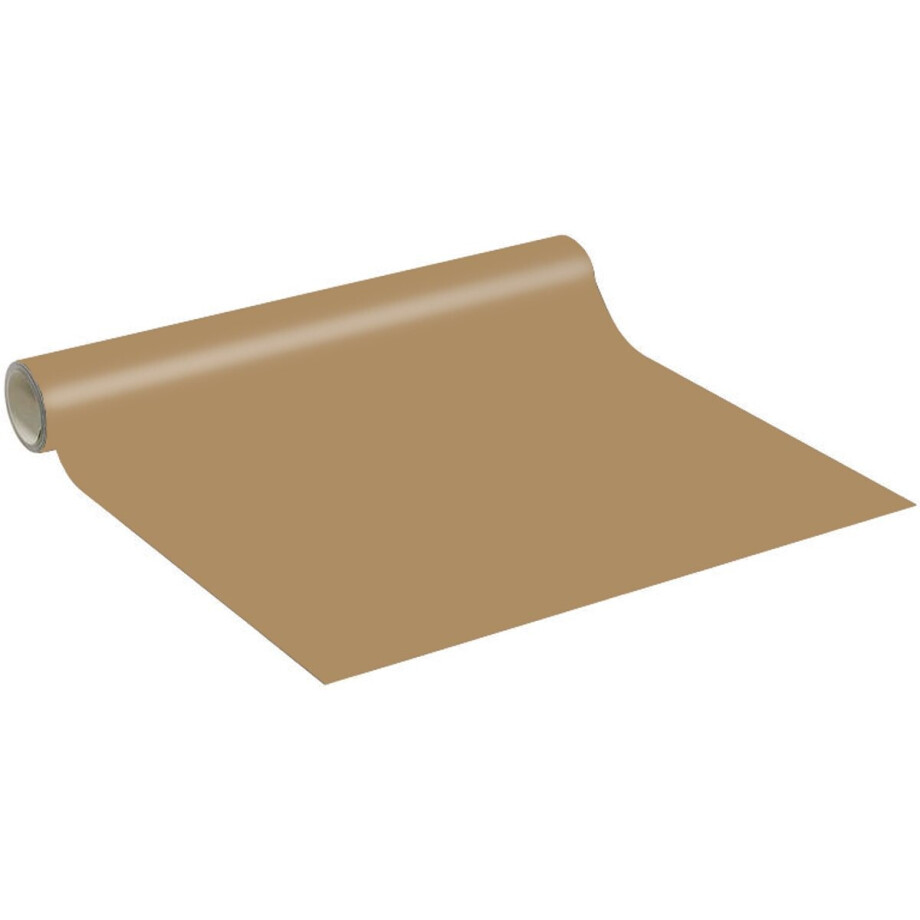 Decoratieve zelfklevende vinylsticker op rol per meter - Wasbare, waterdichte sticker voor muren, keukens en meubels - 60 cm x 1 m - Lichtbruin afbeelding 1