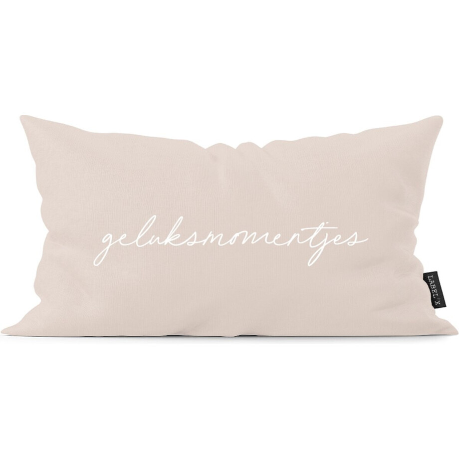 Kussen geluksmomentjes beige 60 x 40 cm / Binnen afbeelding 1