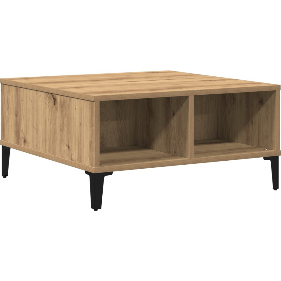 vidaXL - Salontafel - Artisan - Eiken - 60 - x - 60 - x - 30 - cm afbeelding 1