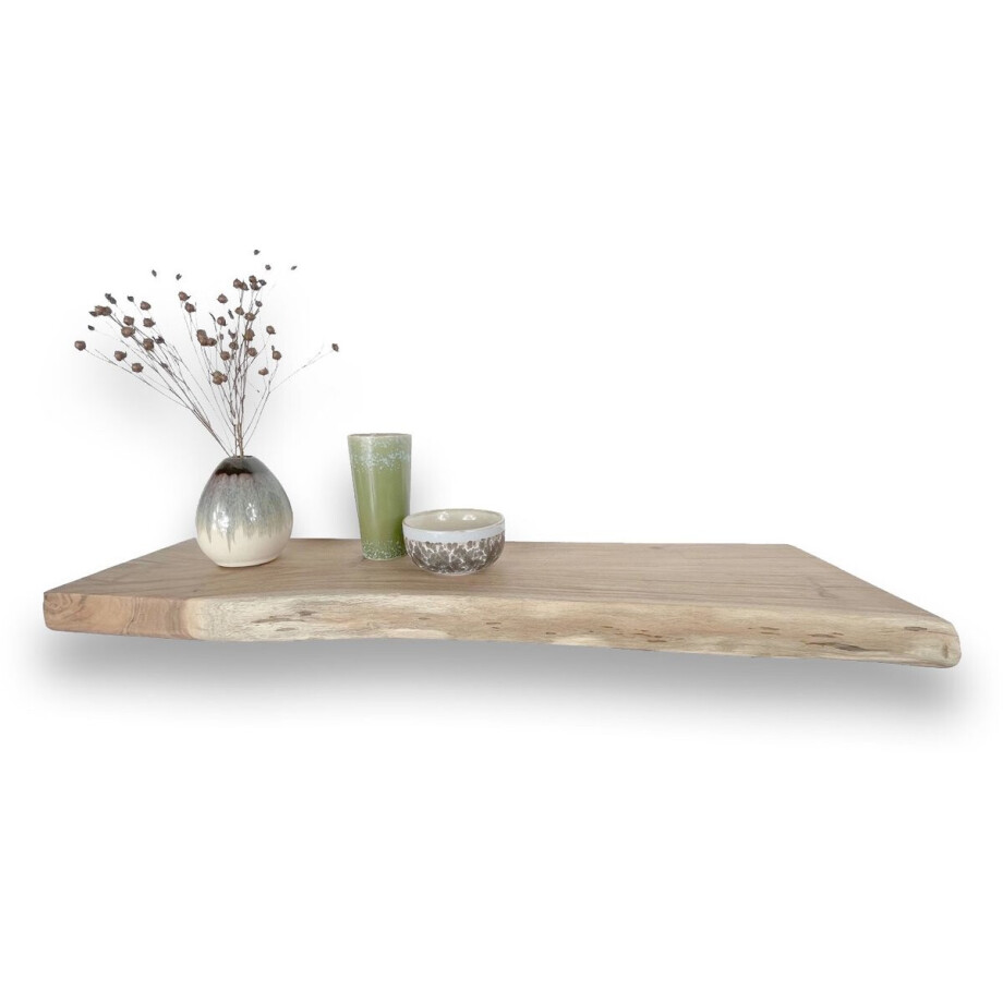 Zwevende wandplank acacia boomstam 80 x 30 cm - Wandplank zwevend - Wandplank hout - Boomstam - Boomstam plank - Wandplanken zwevend - Wand plank Zwevende wandplank acacia boomstam 80 x 30 cm - Wandplank zwevend - Wandplank hout - Boomstam - Boomstam plank - Wandplanken zwevend - Wand plank afbeelding 1